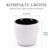 Yoru Saucenschälchen 6er Set weiß schwarz aus Steinzeug